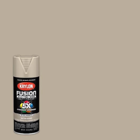 Short Cuts Krylon Fusion All-In-One Satin Khaki Paint+Primer Spray Paint 12 oz K02740007